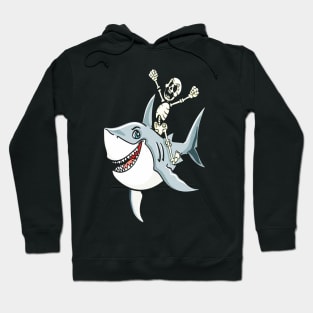 Skeleton Riding Shark Hoodie